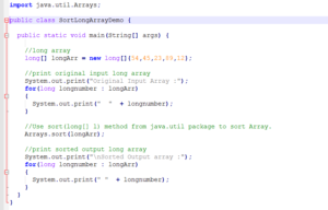 Arrays and How to sort long Array in Java