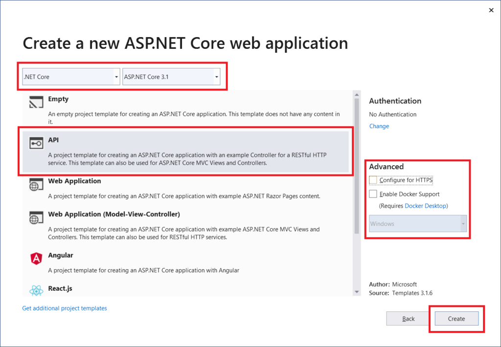 Create ASP.NET Core Web API Project