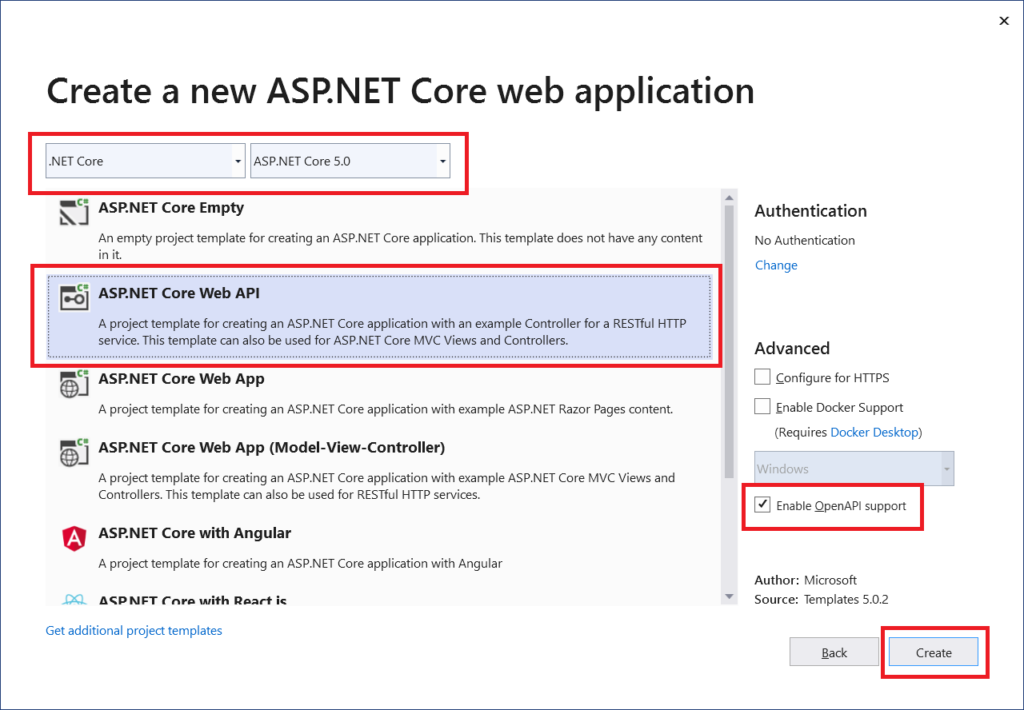 Create a New ASP.NET Core Web API Project