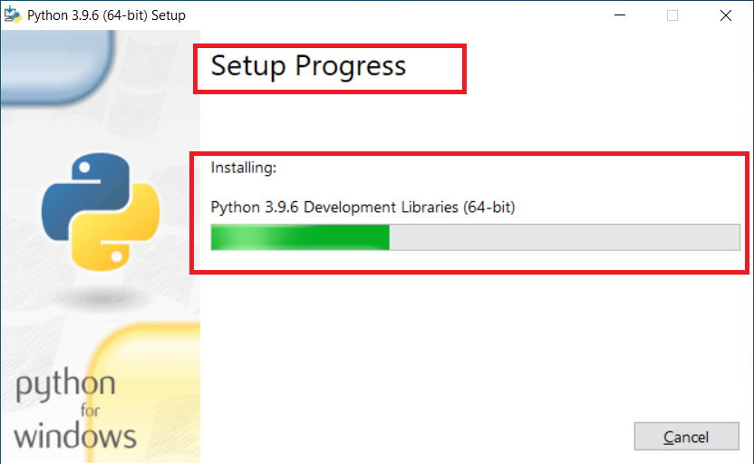 Python Installer - Progress