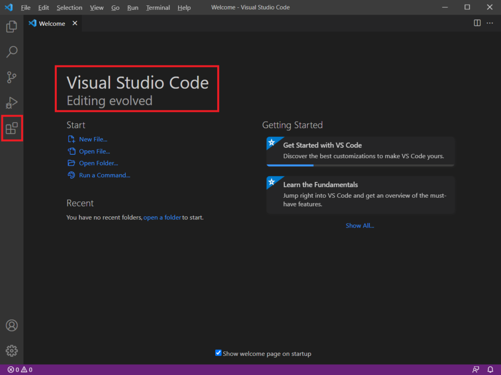 Visual Studio Code - Click Extensions